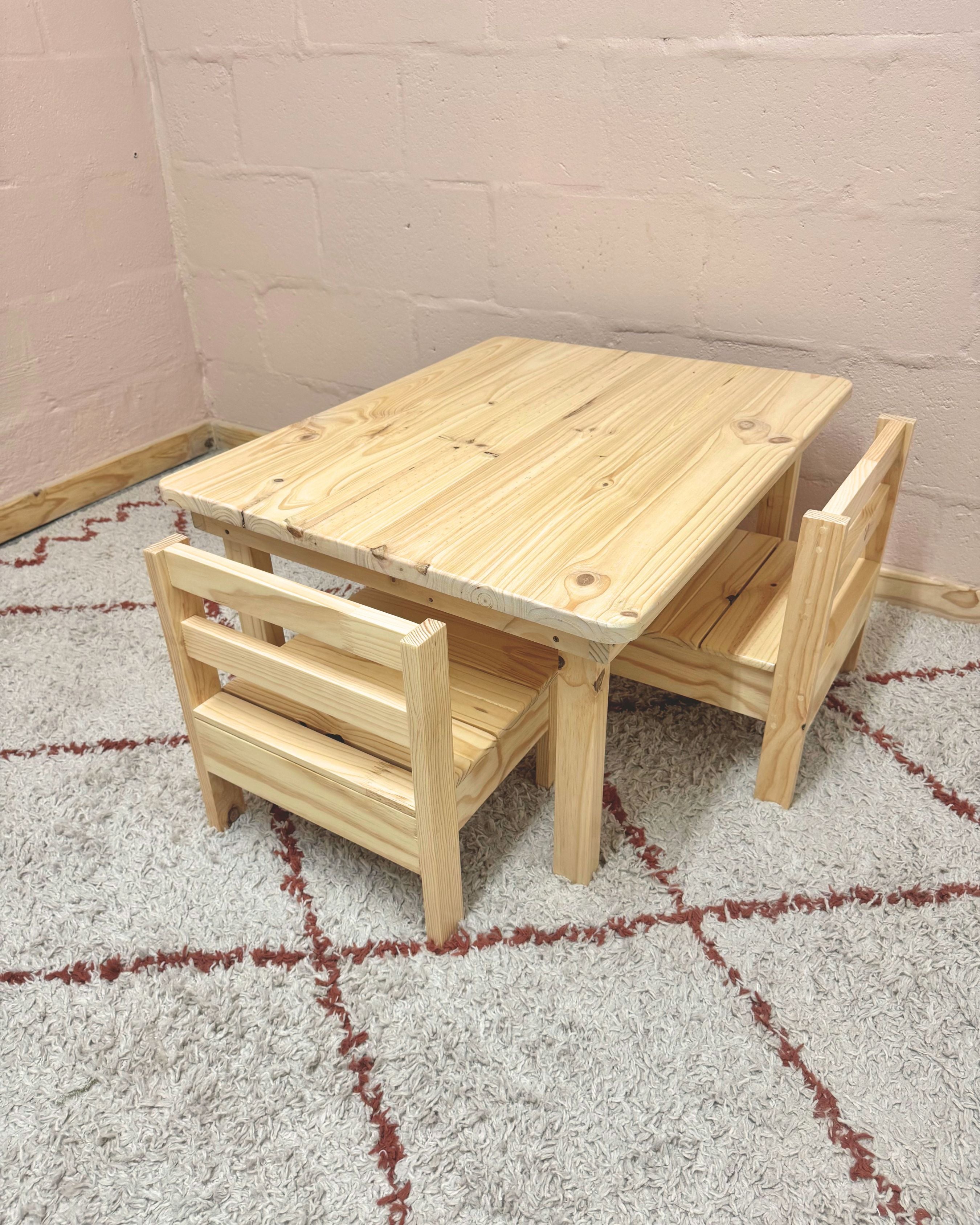 Toddler Rectangle Table and Chairs Set | Wooden Kids Table South Africa ...